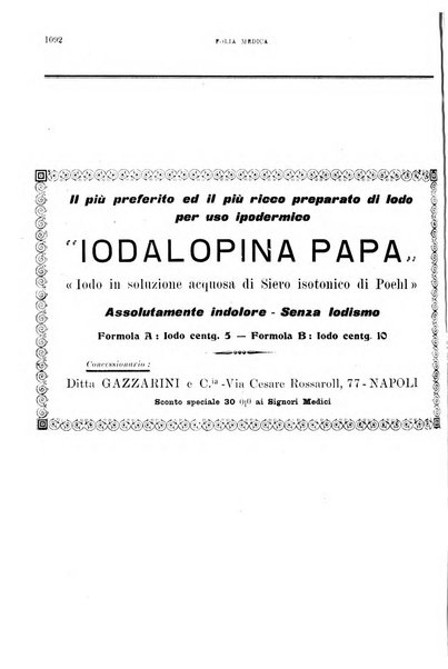 Folia medica periodico trimensile di patologia e clinica medica