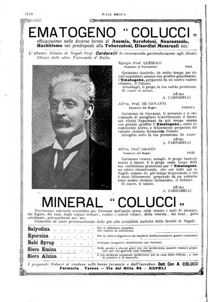 Folia medica periodico trimensile di patologia e clinica medica