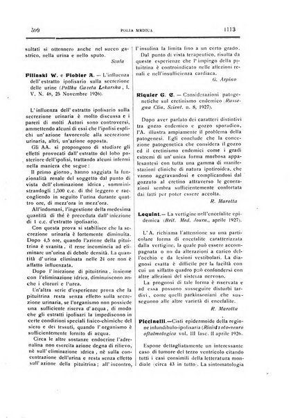 Folia medica periodico trimensile di patologia e clinica medica