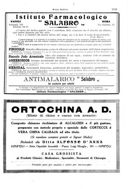 Folia medica periodico trimensile di patologia e clinica medica