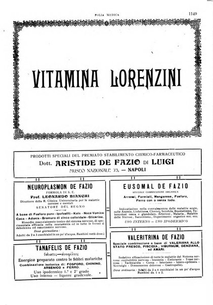 Folia medica periodico trimensile di patologia e clinica medica