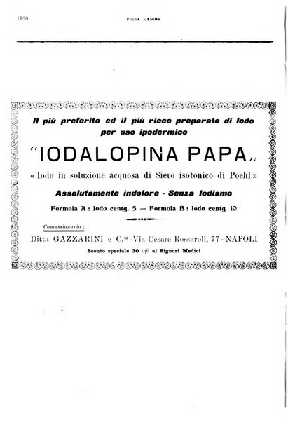 Folia medica periodico trimensile di patologia e clinica medica