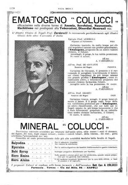 Folia medica periodico trimensile di patologia e clinica medica