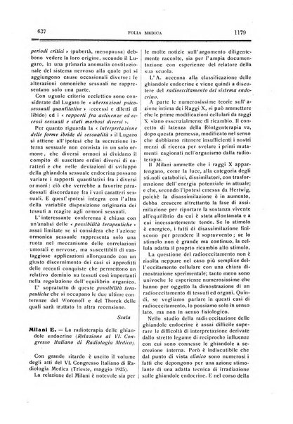 Folia medica periodico trimensile di patologia e clinica medica