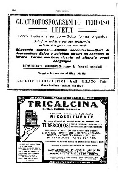 Folia medica periodico trimensile di patologia e clinica medica