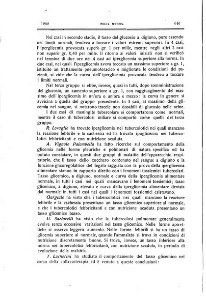 Folia medica periodico trimensile di patologia e clinica medica