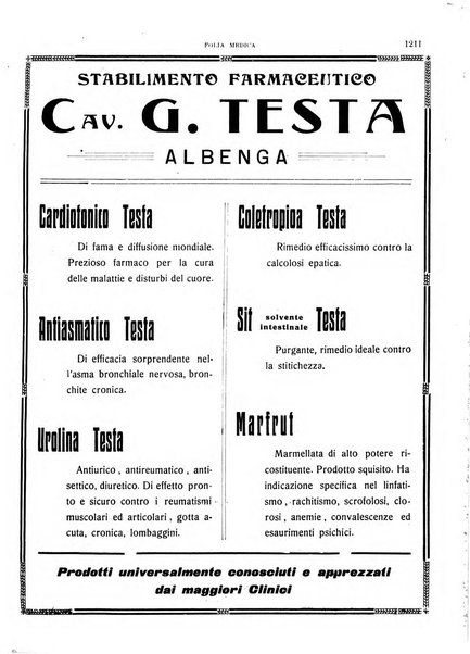 Folia medica periodico trimensile di patologia e clinica medica