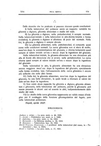 Folia medica periodico trimensile di patologia e clinica medica