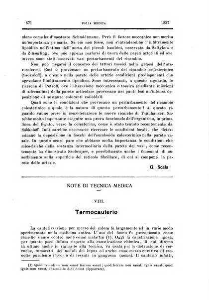 Folia medica periodico trimensile di patologia e clinica medica