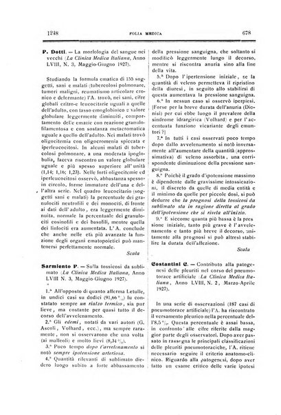 Folia medica periodico trimensile di patologia e clinica medica