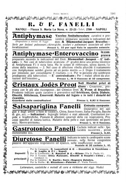 Folia medica periodico trimensile di patologia e clinica medica