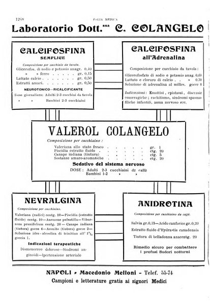 Folia medica periodico trimensile di patologia e clinica medica