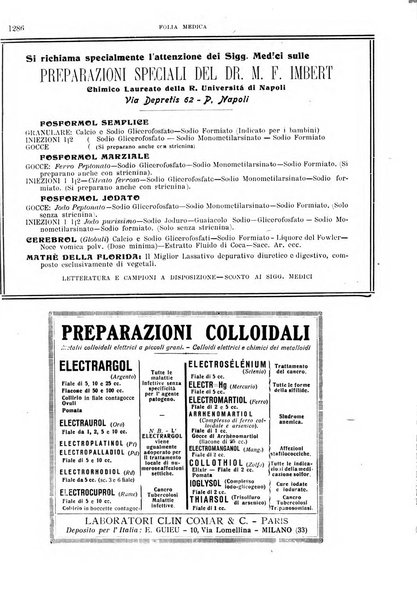 Folia medica periodico trimensile di patologia e clinica medica