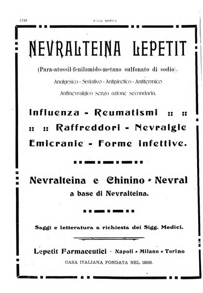 Folia medica periodico trimensile di patologia e clinica medica