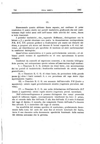 Folia medica periodico trimensile di patologia e clinica medica