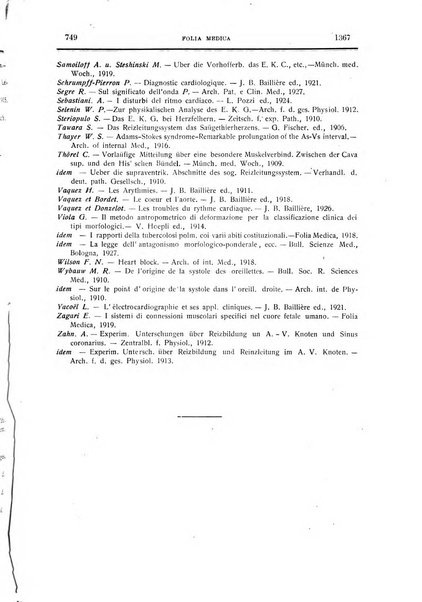 Folia medica periodico trimensile di patologia e clinica medica