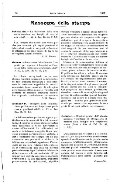 Folia medica periodico trimensile di patologia e clinica medica