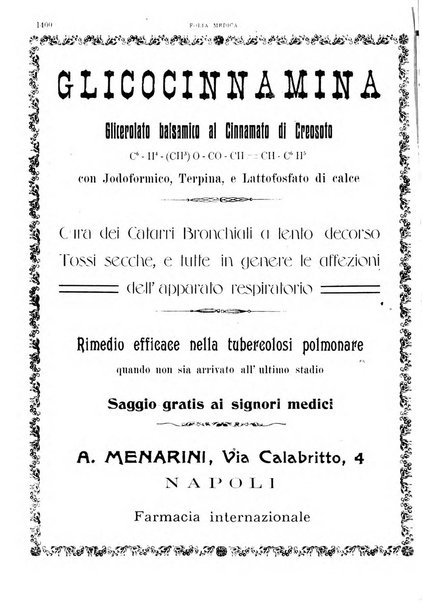 Folia medica periodico trimensile di patologia e clinica medica