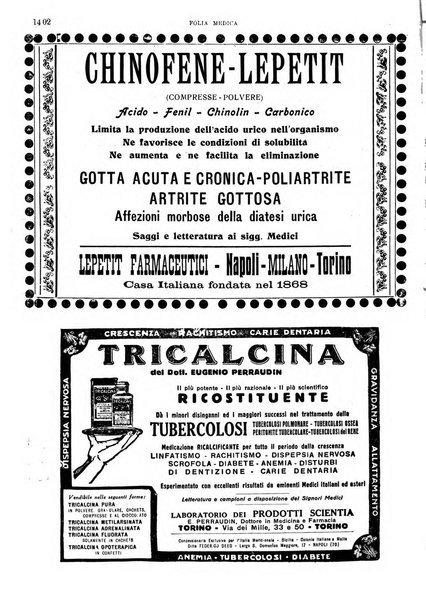 Folia medica periodico trimensile di patologia e clinica medica