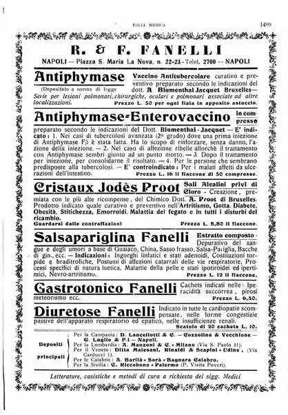 Folia medica periodico trimensile di patologia e clinica medica