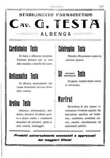 Folia medica periodico trimensile di patologia e clinica medica