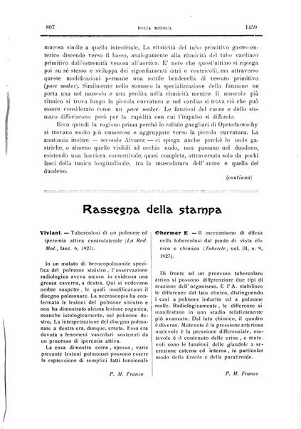 Folia medica periodico trimensile di patologia e clinica medica