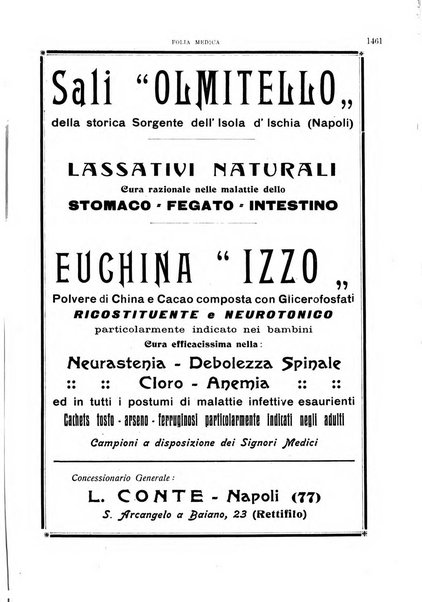 Folia medica periodico trimensile di patologia e clinica medica