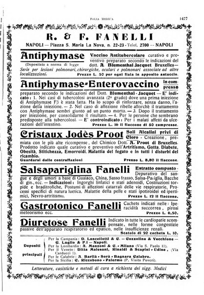 Folia medica periodico trimensile di patologia e clinica medica