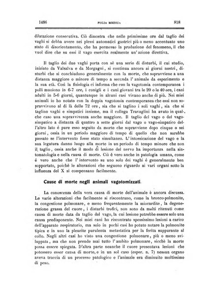 Folia medica periodico trimensile di patologia e clinica medica