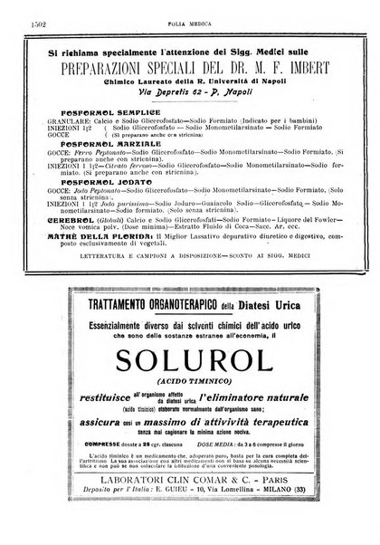 Folia medica periodico trimensile di patologia e clinica medica