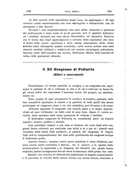 Folia medica periodico trimensile di patologia e clinica medica