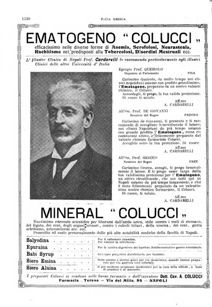 Folia medica periodico trimensile di patologia e clinica medica