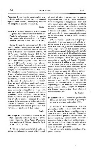 Folia medica periodico trimensile di patologia e clinica medica