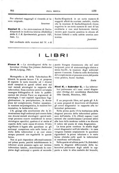 Folia medica periodico trimensile di patologia e clinica medica