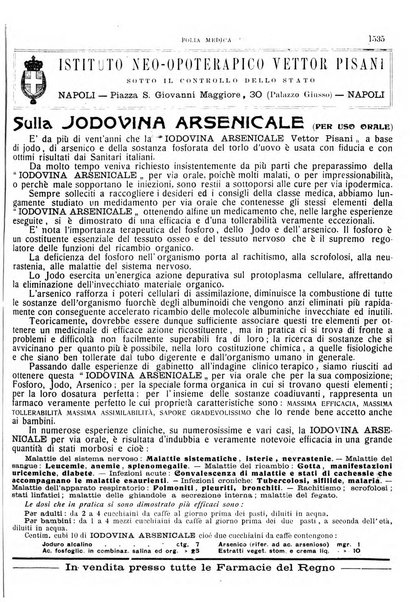 Folia medica periodico trimensile di patologia e clinica medica