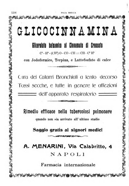 Folia medica periodico trimensile di patologia e clinica medica