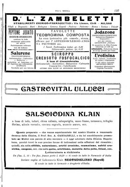 Folia medica periodico trimensile di patologia e clinica medica