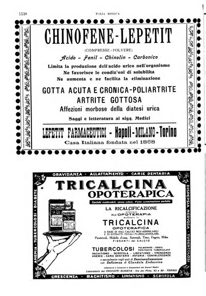 Folia medica periodico trimensile di patologia e clinica medica