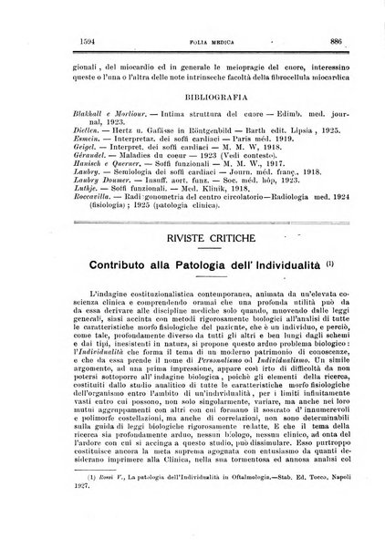 Folia medica periodico trimensile di patologia e clinica medica