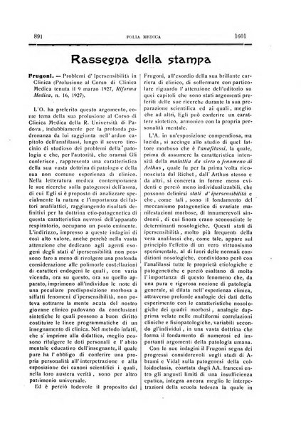 Folia medica periodico trimensile di patologia e clinica medica