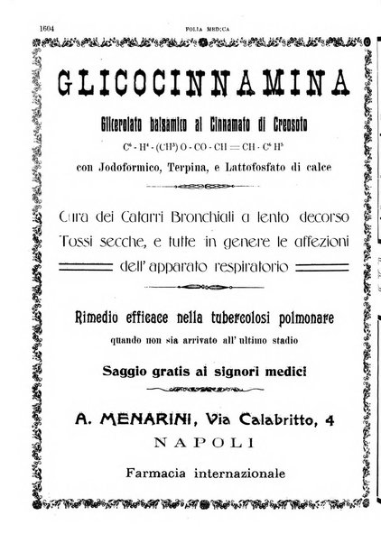 Folia medica periodico trimensile di patologia e clinica medica