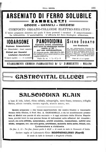 Folia medica periodico trimensile di patologia e clinica medica