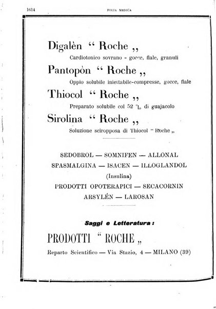 Folia medica periodico trimensile di patologia e clinica medica