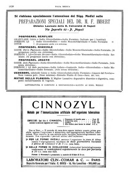 Folia medica periodico trimensile di patologia e clinica medica