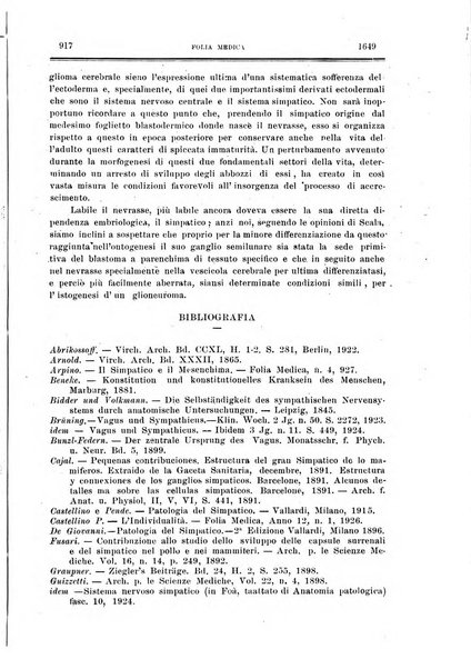 Folia medica periodico trimensile di patologia e clinica medica