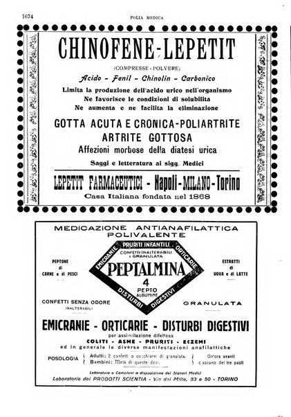 Folia medica periodico trimensile di patologia e clinica medica