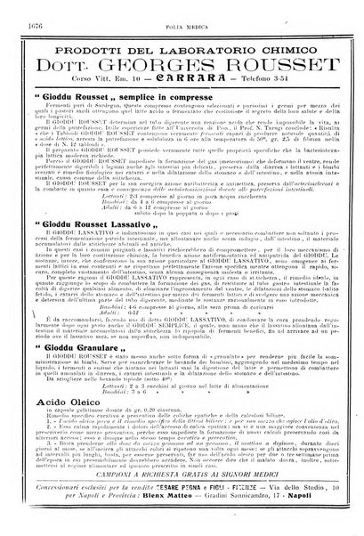 Folia medica periodico trimensile di patologia e clinica medica