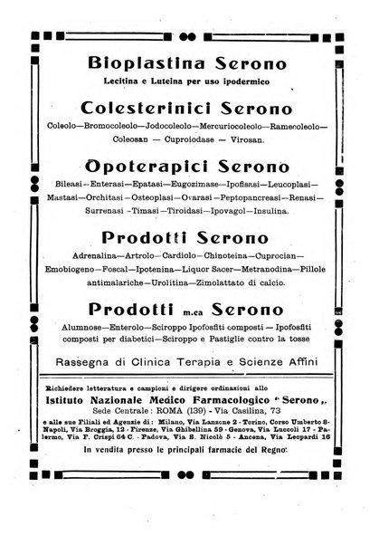 Folia medica periodico trimensile di patologia e clinica medica