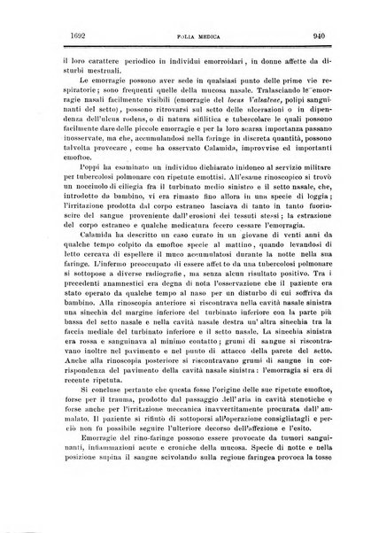 Folia medica periodico trimensile di patologia e clinica medica