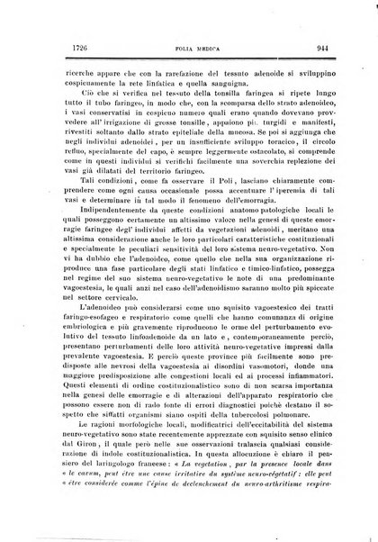 Folia medica periodico trimensile di patologia e clinica medica